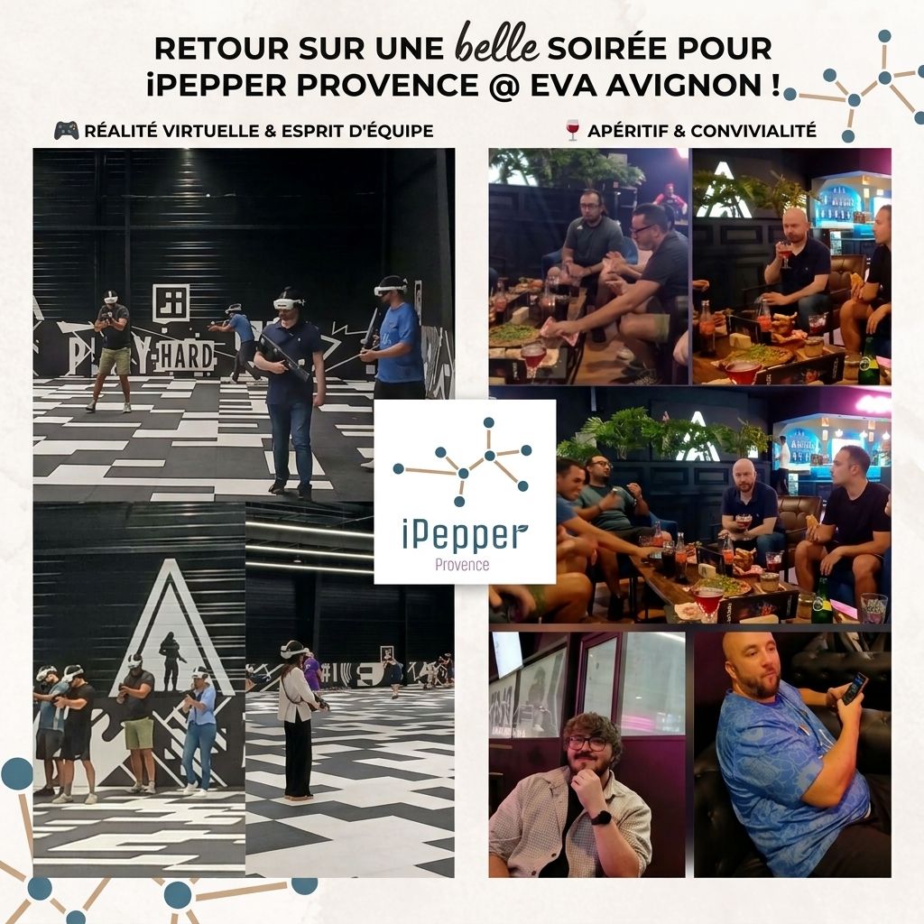 Montage photo original de la soirée d’équipe iPepper Provence chez EVA Avignon